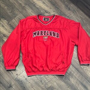 VINTAGE Maryland Red Pullover Sweatshirt Jacket Size XXL
